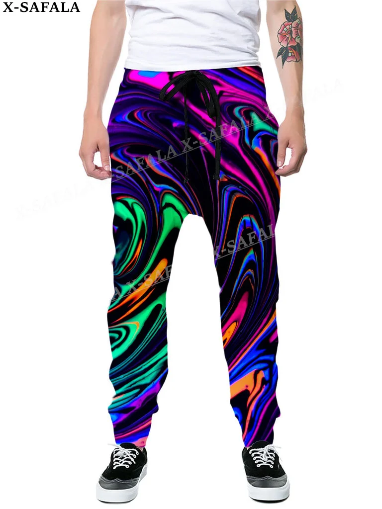 Hippie Psychedelic Colorful Trippy 3D Print Trousers Men Women Sweatpants Drawstring Long Joggers Spring Autumn Sports Pants-7