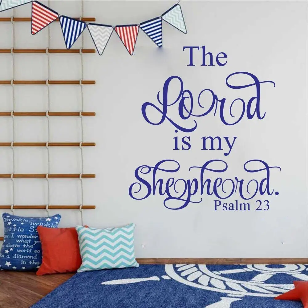 Christian Psalms 23 The LORD Is My Shepherd Wall Sticker Living Room Bible Verse Jesus Pray Quote Weall Decal Bedroom Vinyl