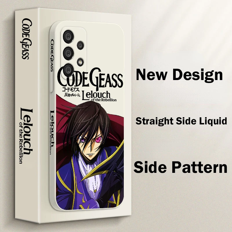 Anime CODE GEASS Rebellion Phone Case For Samsung A55 A53 A33 A52 A32 A71 A51 A21S A35 A25 5G Liquid Left Rope Funda