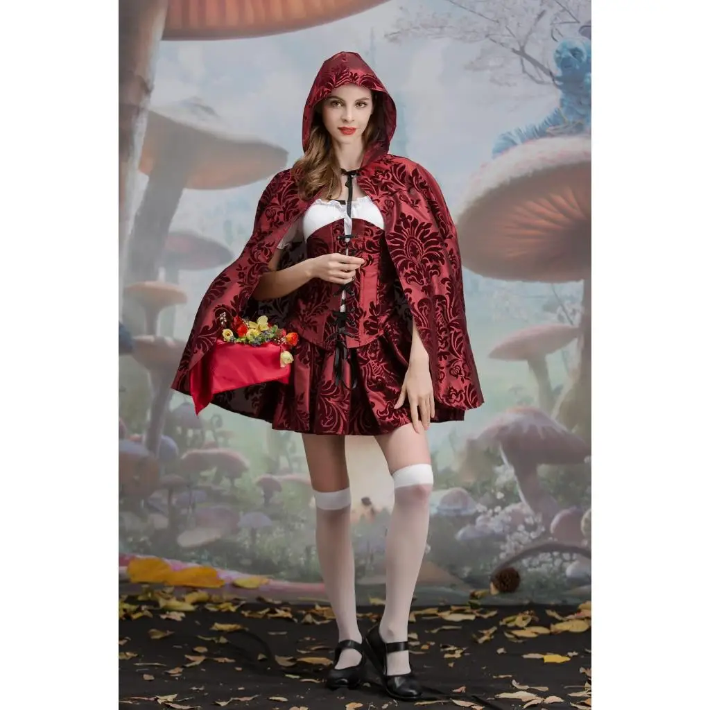 

Halloween New Little Red Riding Hood Performance Costume Role Play Maid Party Cosplay Game Gift Women's Fashion Stage Outfit
