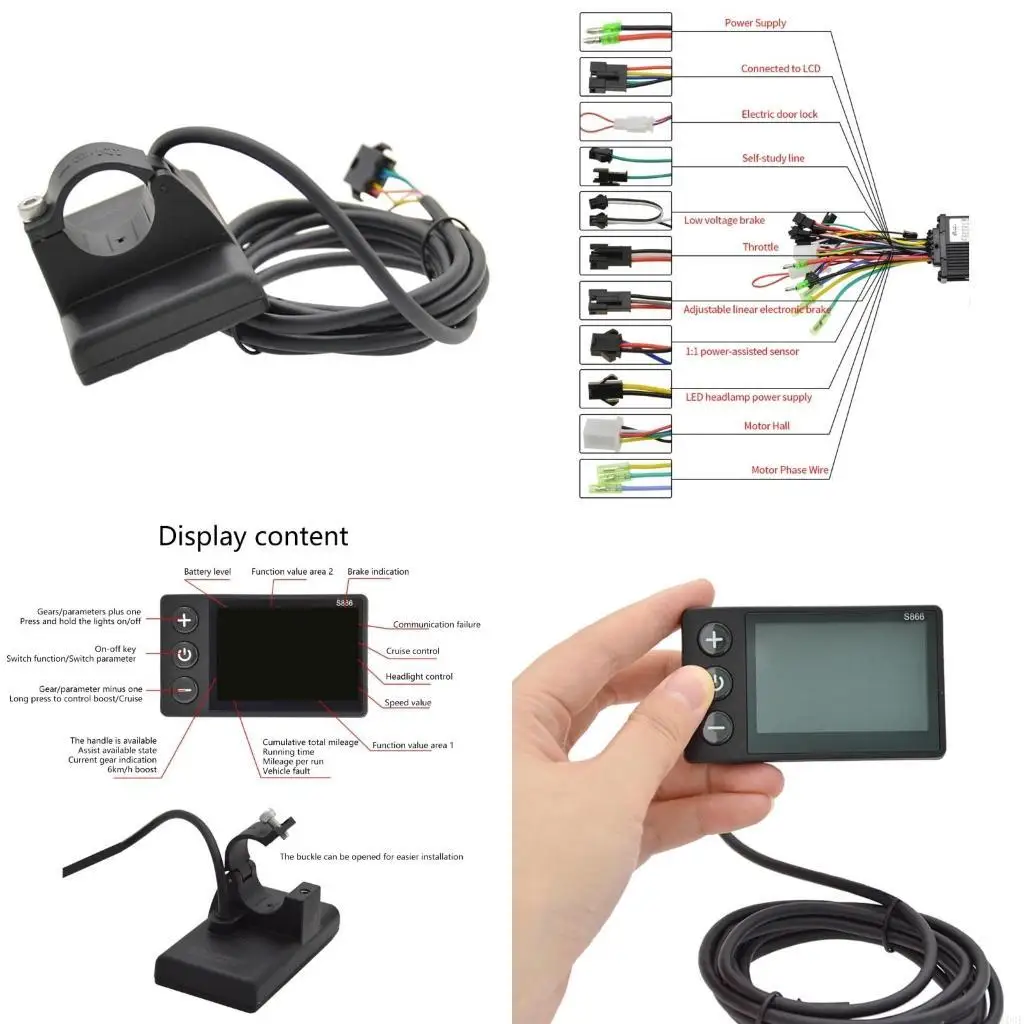 

103F BLDC Motor Controller for Scooter Brushless Motor Controller with LCD Display 24-48V Sine Waves Motor Speed Controller