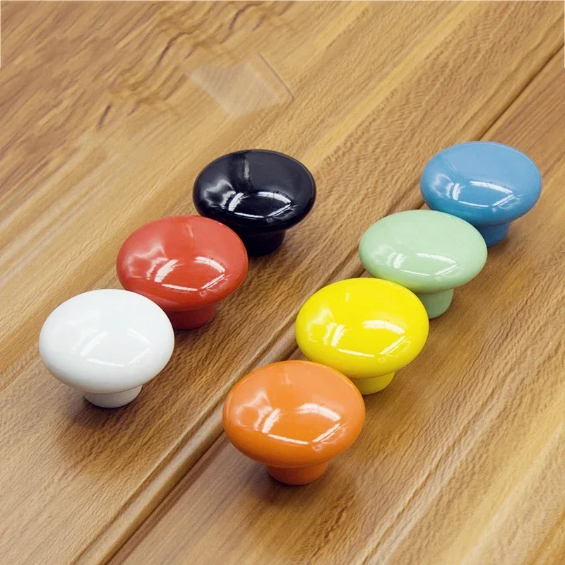 Candy Color Knobs Ceramic Drawer Knobs Cabinet Pulls  Round Furniture Kitchen Handle Furniture Handle for Kids Room Hardware