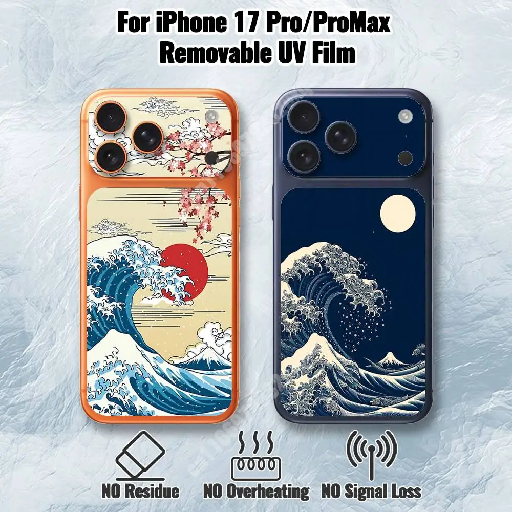 Die Große Welle Gemälde Abnehmbare UV-Folie für iPhone 17 Pro 17 ProMax Hydrogel-Aufkleber