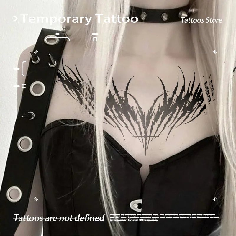 

Gothic style Devil Cross Herbal Juice Tattoo Sticker For Woman Men Arm Temporary Waterproof Tattoo Body Fake Tattoo Halloween