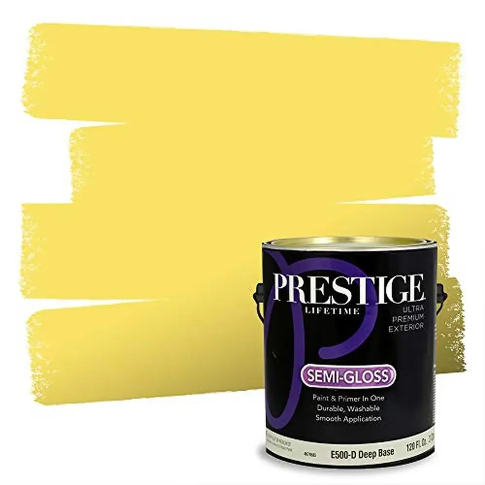 Exterior Paint Primer Gallon Semi-Gloss Benjamin Moore Delightful Yellow High Hiding Formula 100% Acrylic Latex Low VOC Easy