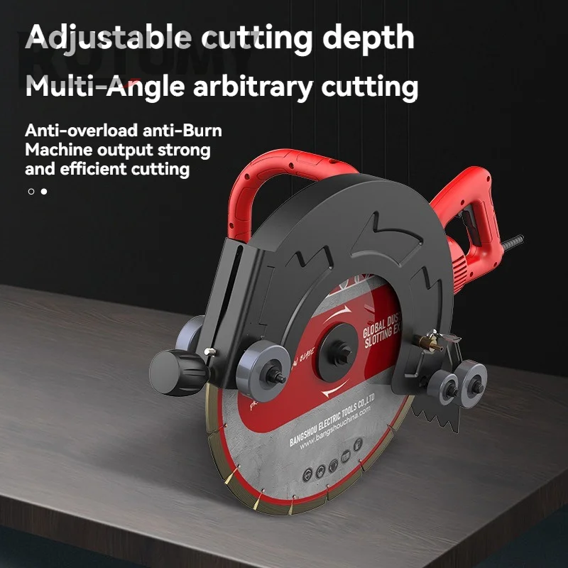 3500W Dust-free Water and Electricity Trough Multi Angle Circular Saw Wall Handheld Concrete Stone Pavement Cutting Machine