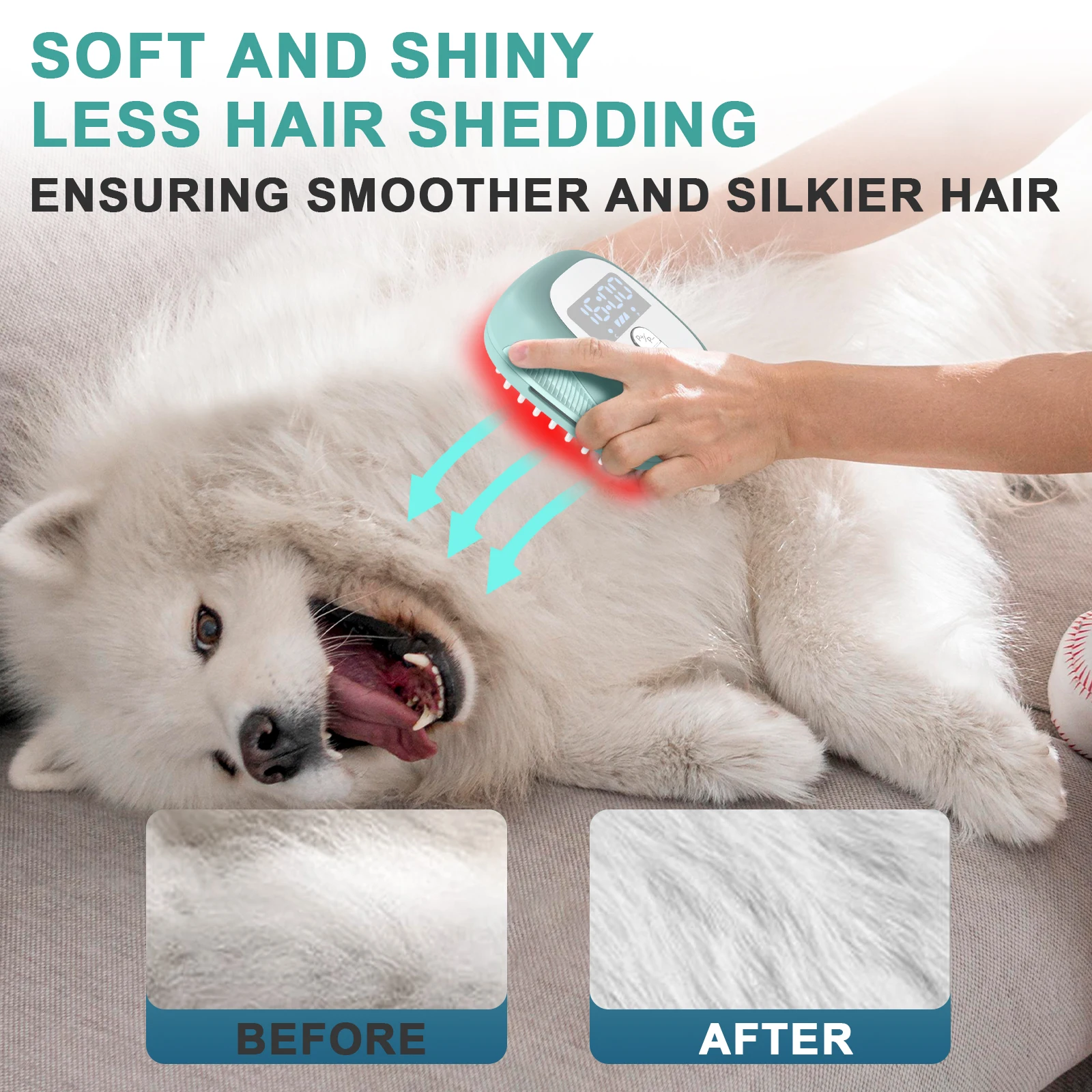 فرشاة علاج بالليزر للكلاب ، جهاز بيطري للعلاج بالضوء الأحمر لتقوية العظام ، نمو الشعر والعناية بالبشرة ، صمامات ليزر ثنائية ، 8 × 650 نانومتر #5