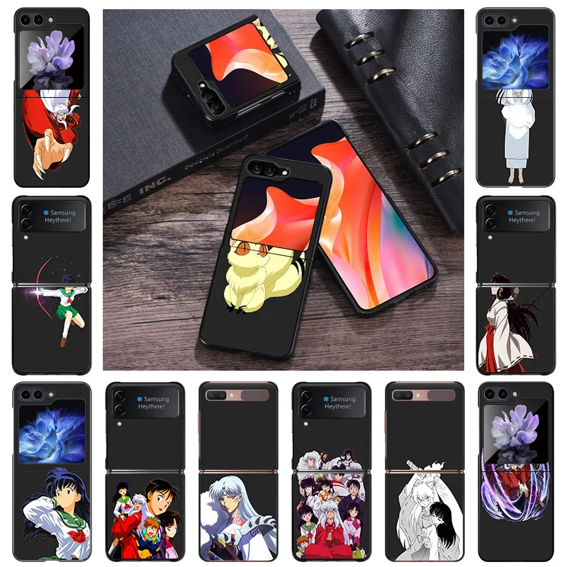 Hard Phone Cases Luxury Inuyasha Cover for Samsung ZFlip6 5G Galaxy Z Flip5 Flip4 Flip3 Flip 6 5 4 3 Shell Fundas Coque Capa