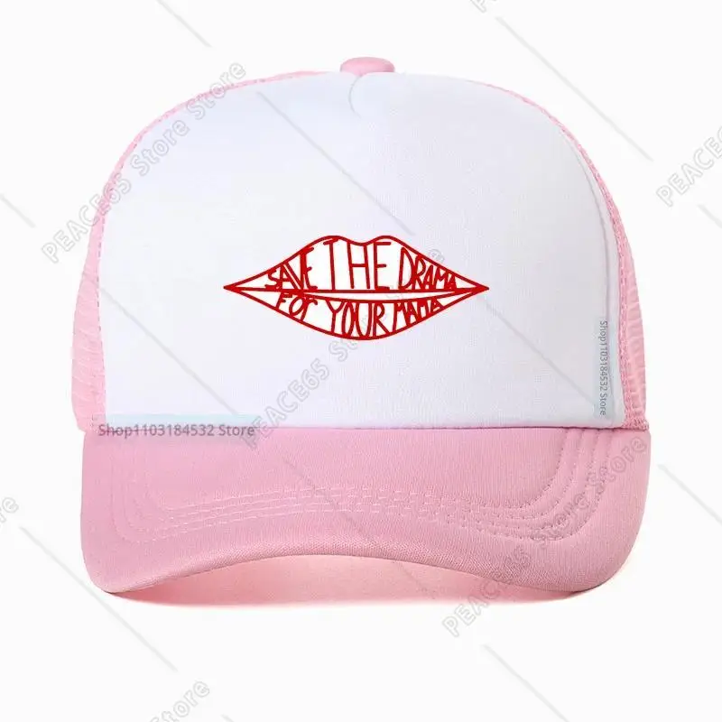 

Save The Drama For Your Mama Graphic Printing Baseball Cap Aesthetic Kawaii Harajuku Women Visor Hat Mesh Breathable Hats