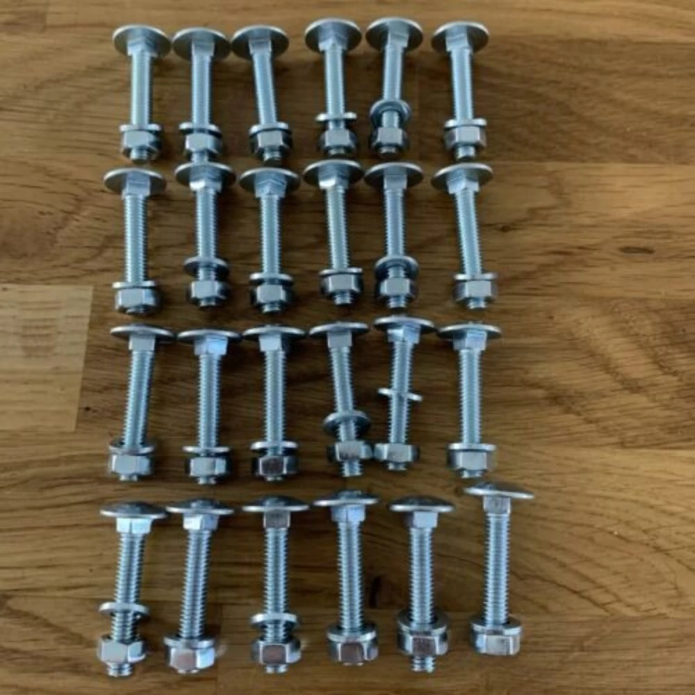 

Carbon Steel Hexagon Nut M6 Flat Washer M6x16x1 External Hexagon Cap Carriage Bolt M6x35 Round Head Screws Nuts Assortment Kit