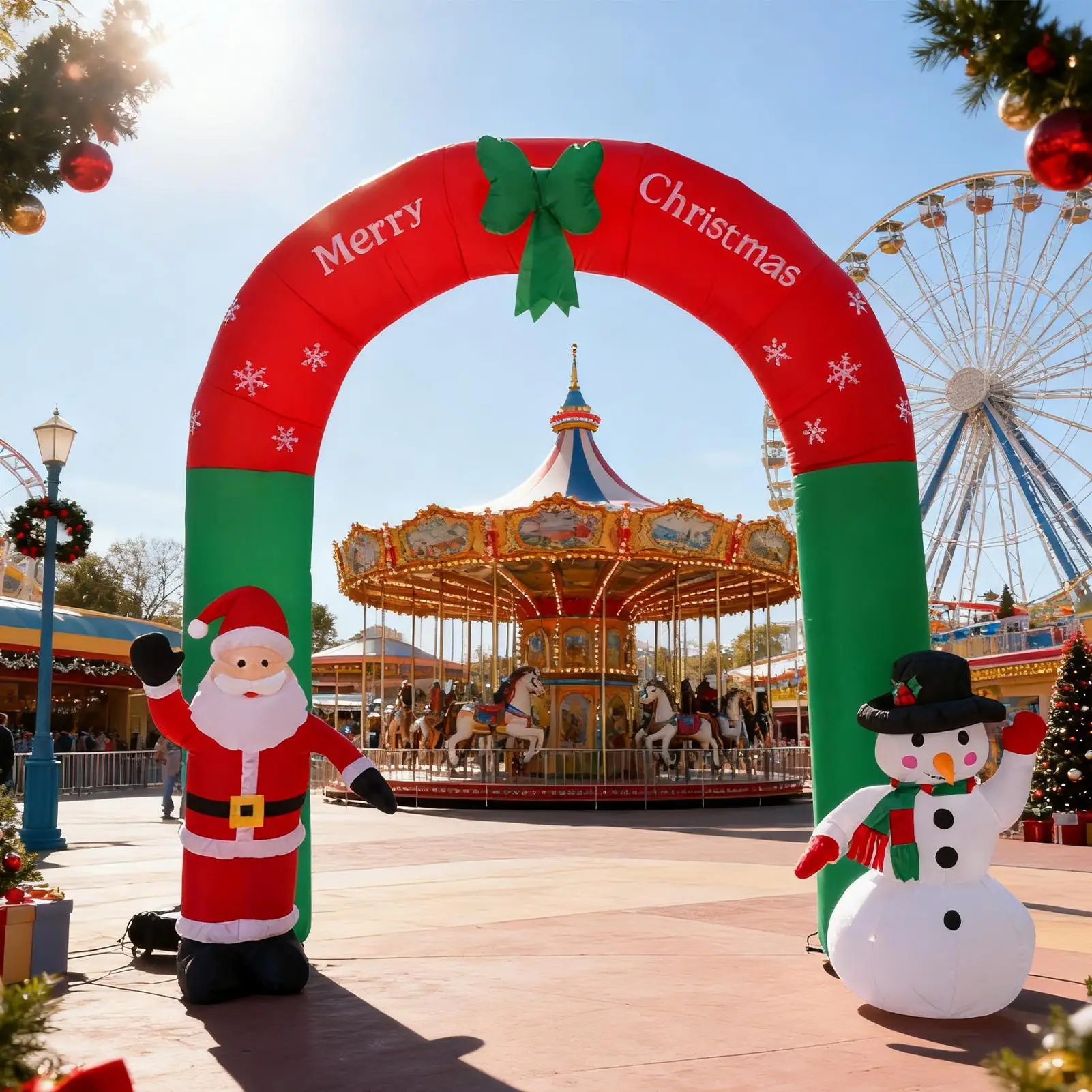 

2,4 м надувная арка Санта-Клауса, игрушка для дома, украшение для дома, рождественские украшения, уличные рождественские принадлежности, праздничные праздничные подарки