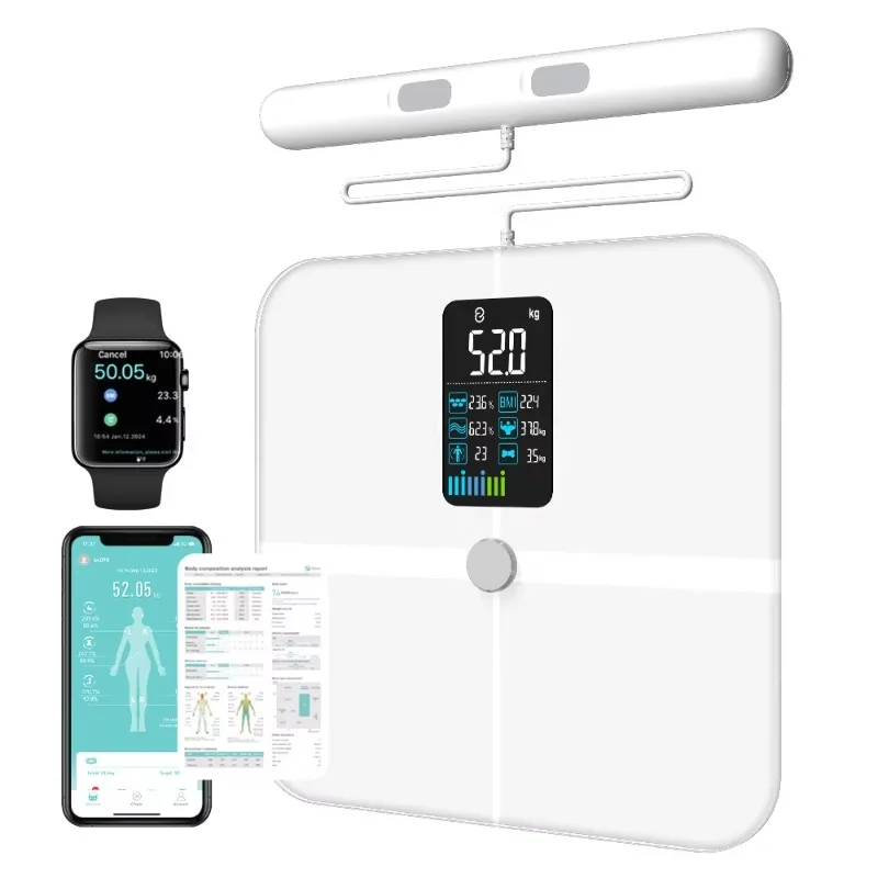 

8-электродные умные весы для жира в организме, цифровые BMI, измерение мышц, весы, приложение для домашнего использования, настройка OEM
