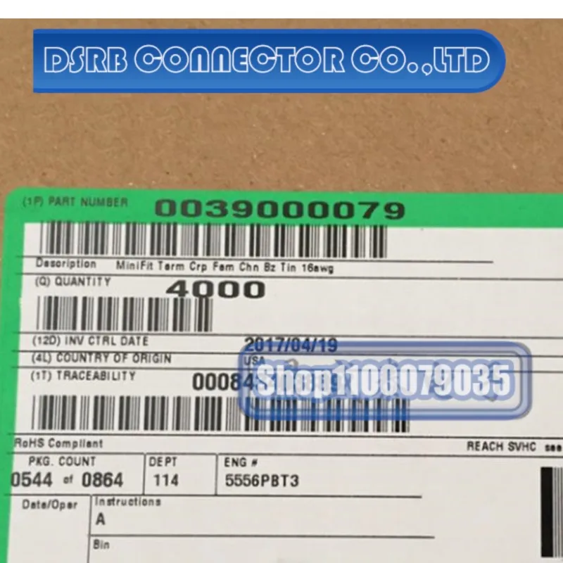 

100pcs/lot 3900-0079 39-00-0079 5556PBT3 100% New and Original