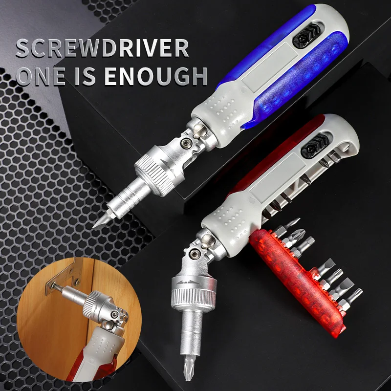 14 In 1 Ratcheting Multitool Screwdriver Multi-functional Magnetic Screwdriver Professional Angle Screwdriver Repair Tool