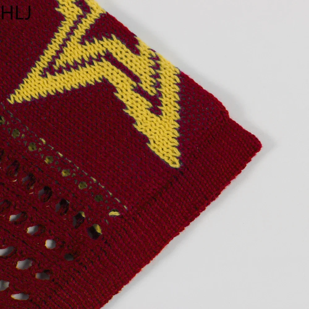 HLJ&GG Fashion Patchwork Mesh Hollow Out Tshirts Two Piece Sets Women Loose Top And Bubble Mini Skirts Outfit Y2K Streetwear New