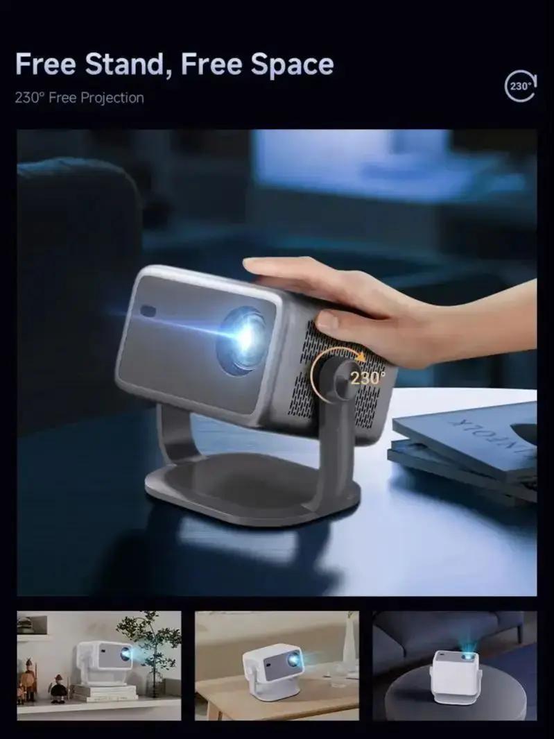 KIXIN L018 Full HD 1080P projecteur intelligent 4K BT5.4 WiFi 6 pris en charge 800ANSI mise au point automatique Home cinéma projecteurs de cinéma projetor 4K