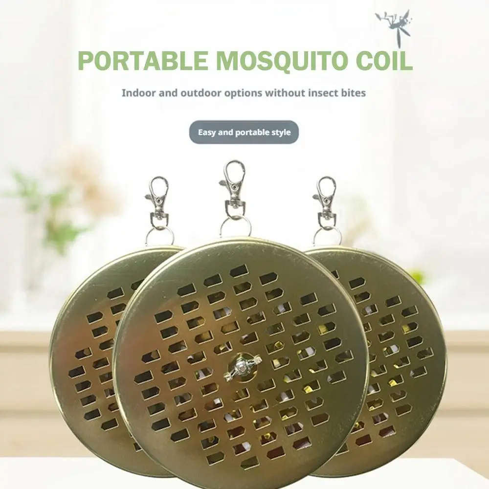 

1PC Stainless Steel Mosquito Coil Box Portable Mosquito Repellent Outdoor Mosquito Coil Box With Cover Mosquito Coil Tray Seat