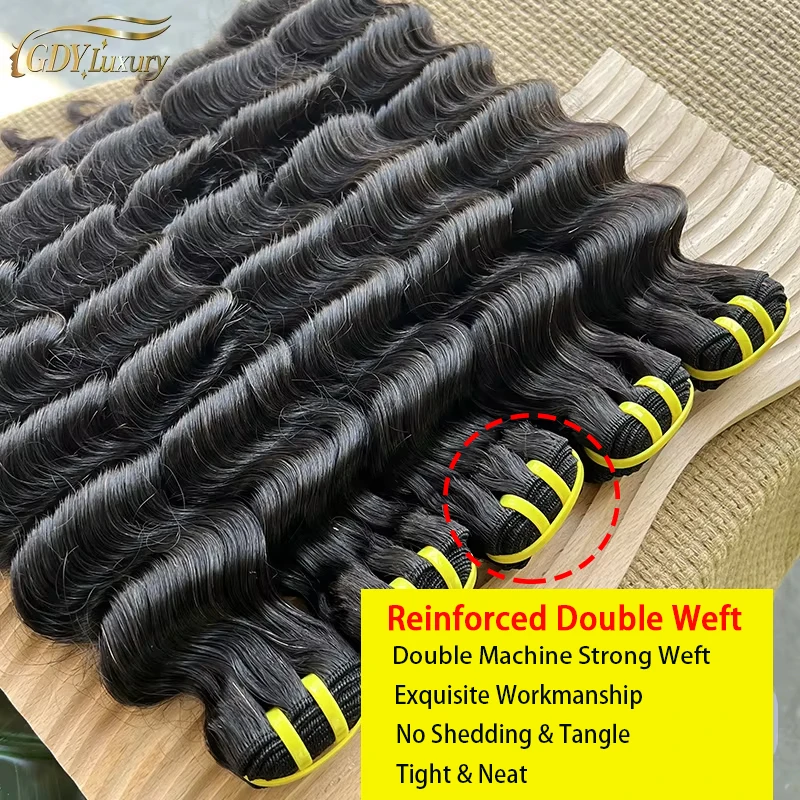 15A Unprocessed Raw Virgin Deep Wave Bundles 100% Human Hair Extensions Vietnamese Weaving Raw Human Hair Bouncy Curly Bundles