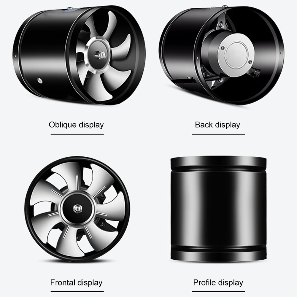 Duct Vent Fan Inline Duct Fan All-metal Painted Body Thickened Fixed Structure Vibration-free Operation Shockproof Performance