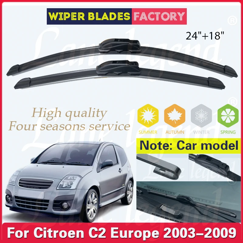 

Car Wiper Blade For Citroen C2 Europe 2003-2009 24"+ 18" Windshield Windscreen Clean Naturl Rubber Car Wipers Accessories 2008