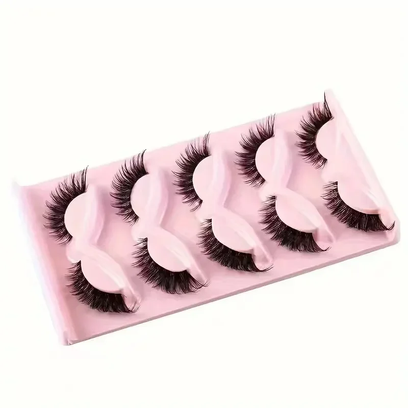 wholesale Hot Selling Makeup 5 Pairs Cat Eye Lashes Faux Eyelashes  Eye Elongated False Eyelashes eye lashes  make up eye lashes