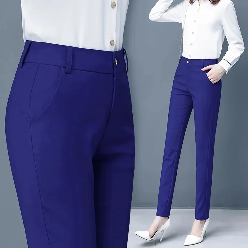 88-92cm Ankle-length Pencil Pants Women Korean Office Casual Slim Pantalones High Waist Spring Summer Big Size 4XL Broek New