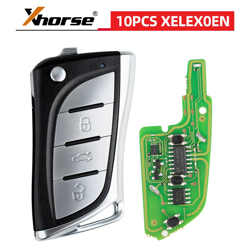 

10pcs/lot XHORSE XELEX0EN Super Remote for Toyota/Lexus Flip 3 Buttons Built-in Super Chip