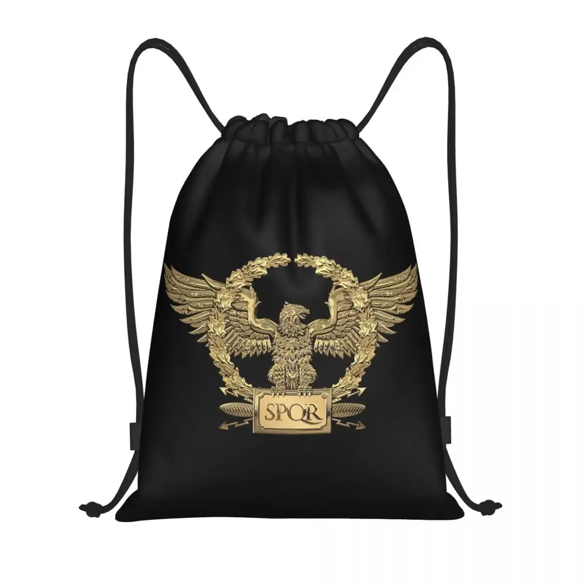 Benutzer definierte Gold spqr römischen kaiserlichen Adler Kordel zug Rucksack Taschen Frauen Männer leichte Sport Sport Sackpack Säcke für unterwegs