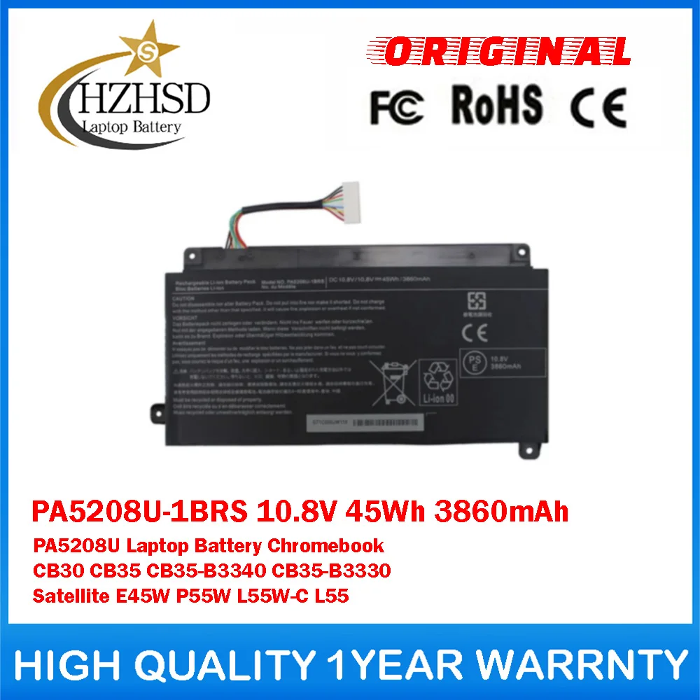 

PA5208U-1BRS 10.8V 45Wh 3860mAh PA5208U Genuine Original Laptop Battery For Toshiba Chromebook CB30 CB35 CB35-B3340 CB35-B3330