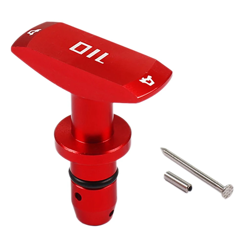 RED 1999-2011 Billet Oil Dipstick Handle Dip Stick for Oil Caliper Ford Mustang Dodge Jeep GT V8 GT500