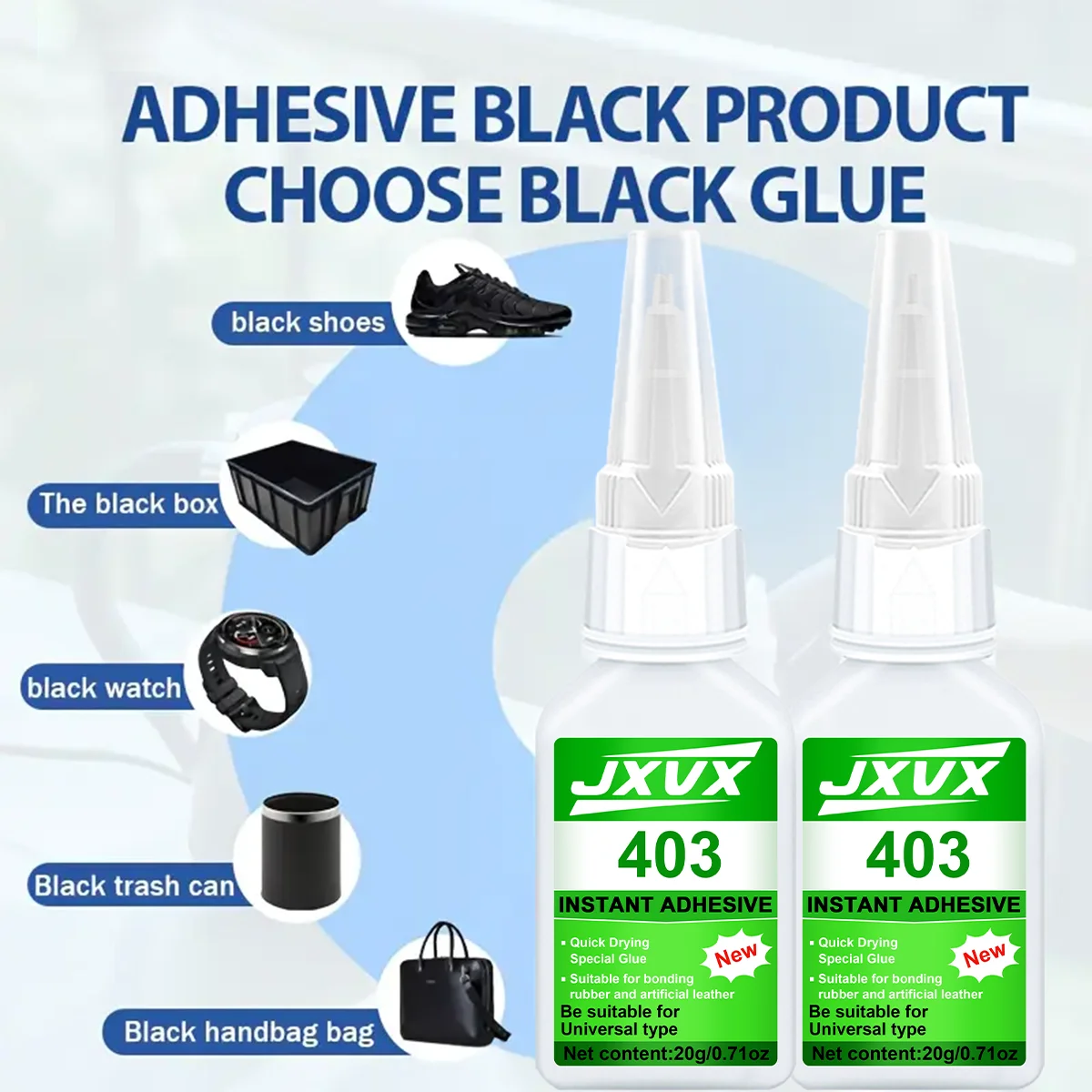 Brandneuer, verbesserter 403-Super-Cyanacrylat-Kleber, sofort trocknend in 5 Sekunden, wasserfestes, stabiles und vielseitiges Klebegerät