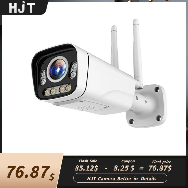 HJT 4K IP Security Camera 5X Optical Zoom Outdoor Audio Video Surveillance Home Security Protection 8MP PoE CCTV Camera Camhi