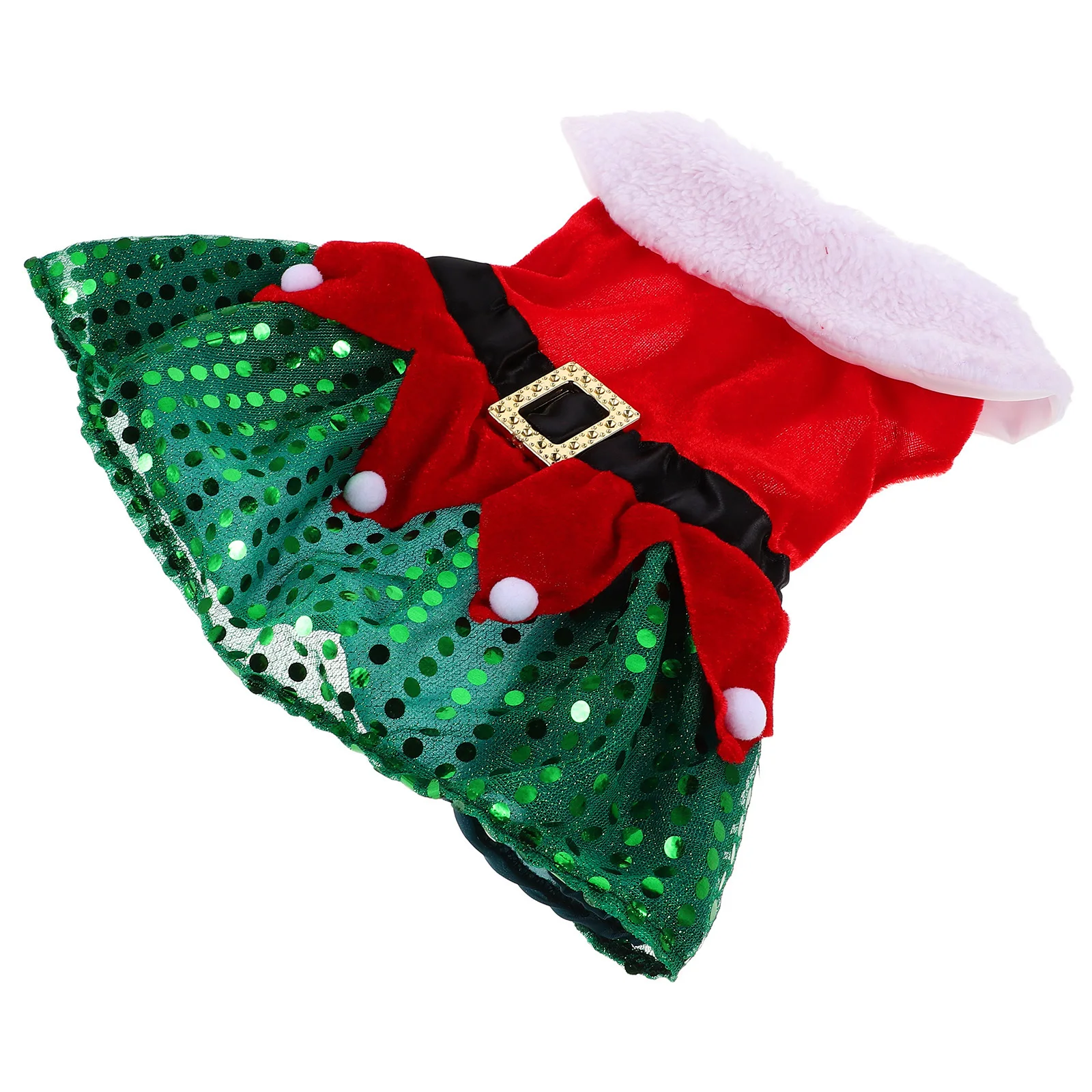 

Red Sequin Christmas Pet Dress Holiday Themed Dog Cat Costume Comfortable Stretchy Gatherings Events