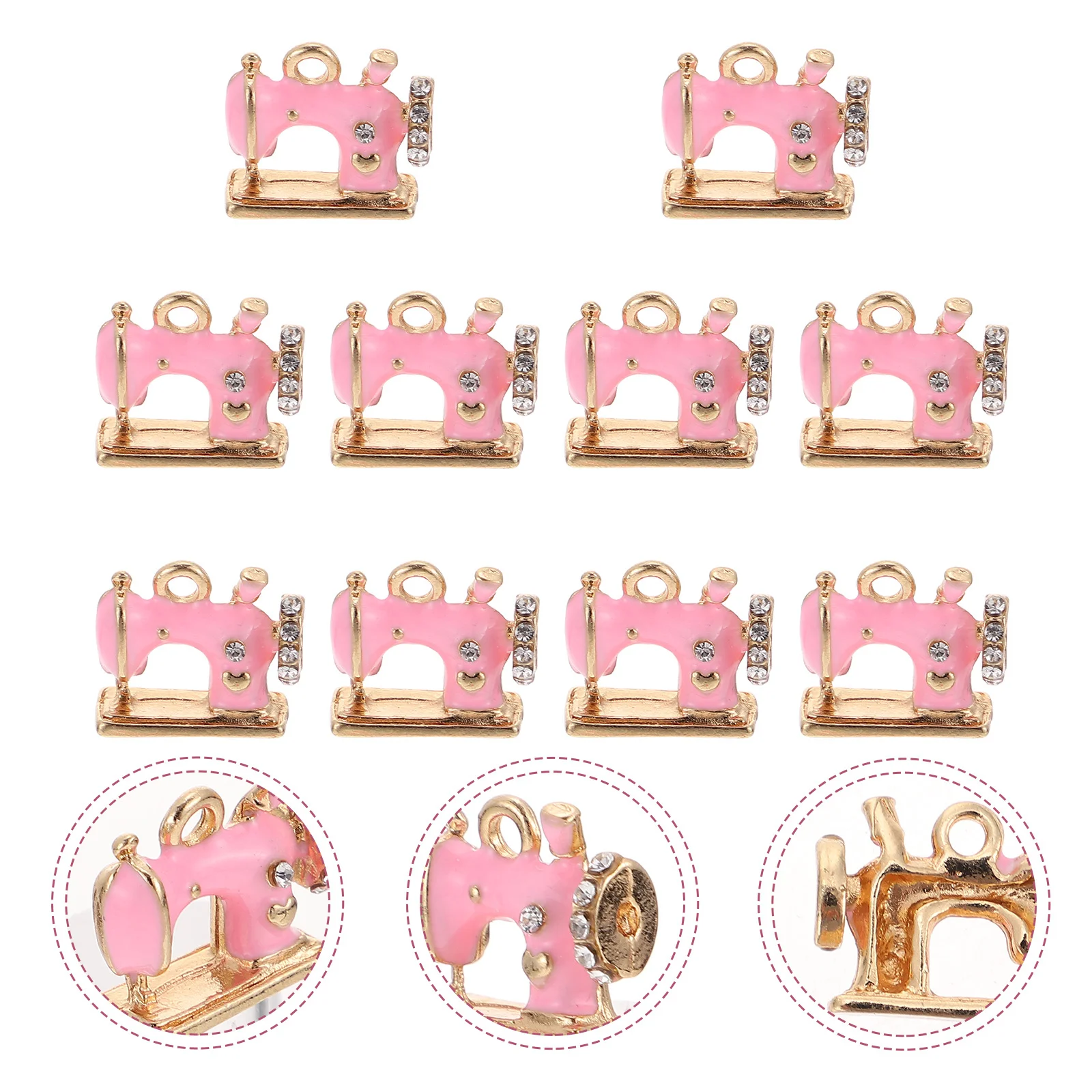 

10Pcs Alloy Sewing Machine Jewelry Pendants Vintage Style DIY Charms for Necklace Bracelets Key Chains Key Chain Pendants