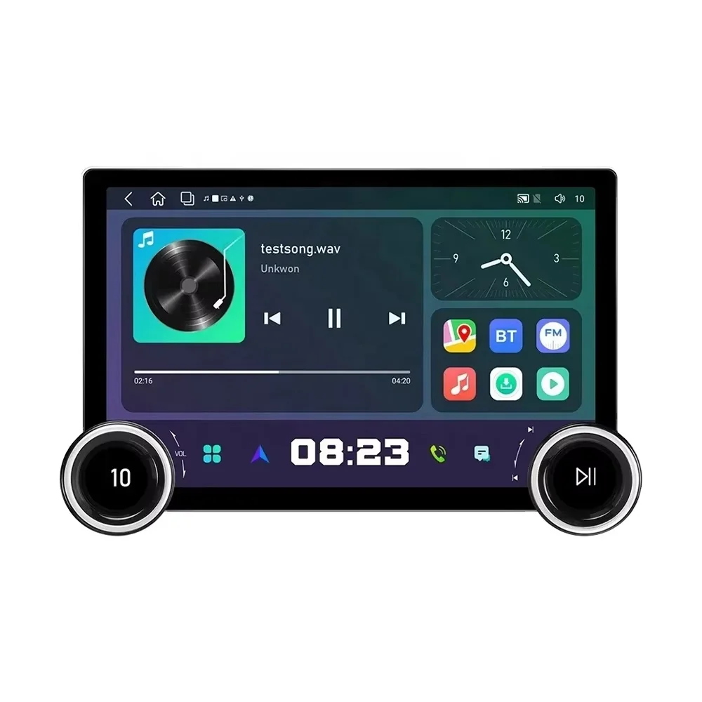 Dual Knob 10.1inch Universal Car Dashboard Multimedia Video Stereo Android 13 GPS Wireless Carplay DVD Player Auto Radio