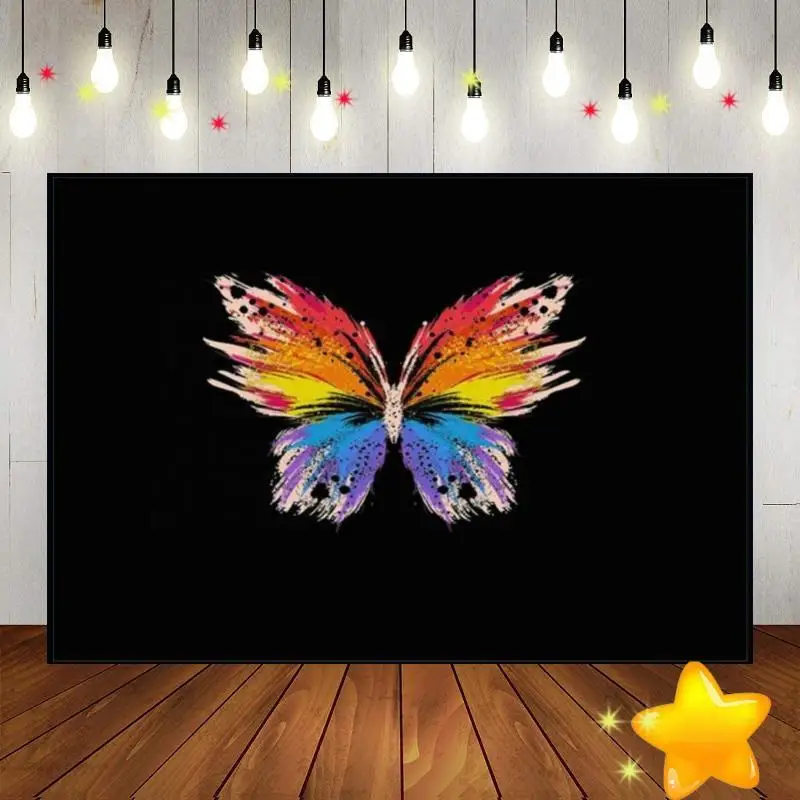 Wings Princess Baby Shower Background Girl Birthday Decoration Custom Backdrop Butterfly Photo Flying Sky Sunshine Banner Boy