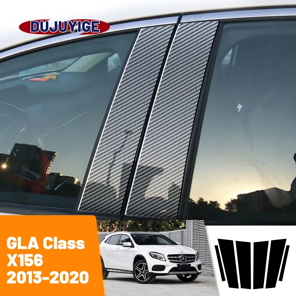 

For Mercedes Benz GLA Class X156 2013-2020 2014 2015 Carbon Fiber Window Door Column Deal B C Pillar Post Cover Trim Sticker