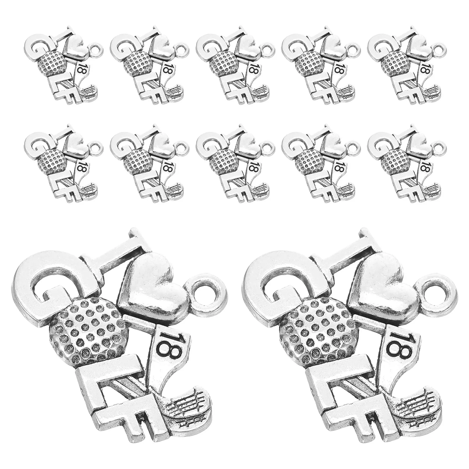 

20Pcs Golf-Themed Pendant Alloy Craft Making Charms DIY Key Chain Phone Chain Golf Gift Alloy Pendant Accessory