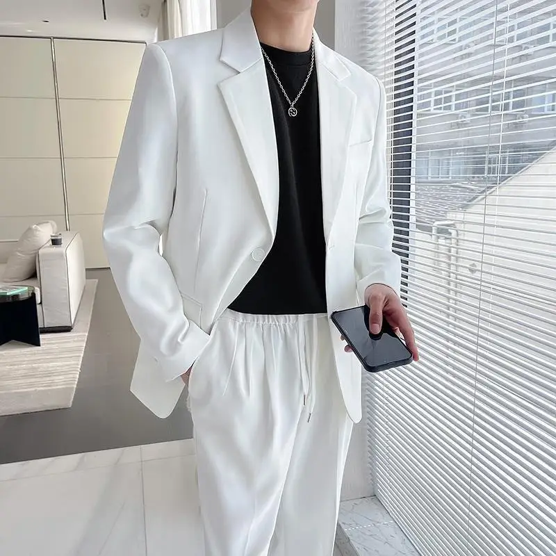 

Allingentle Men Slim Fit Suit 2 Button Blazer Suit Mens 2 Piece Set Elegant Banquet Suit Business Outfits Customize