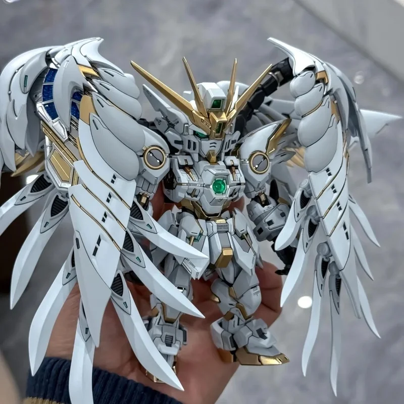 

GL MGSD Wing Zero EW Snow White Version Angel Feather Drop Mech Assembly Model Kit Action Figure Desktop Decoration Doll Boy Toy