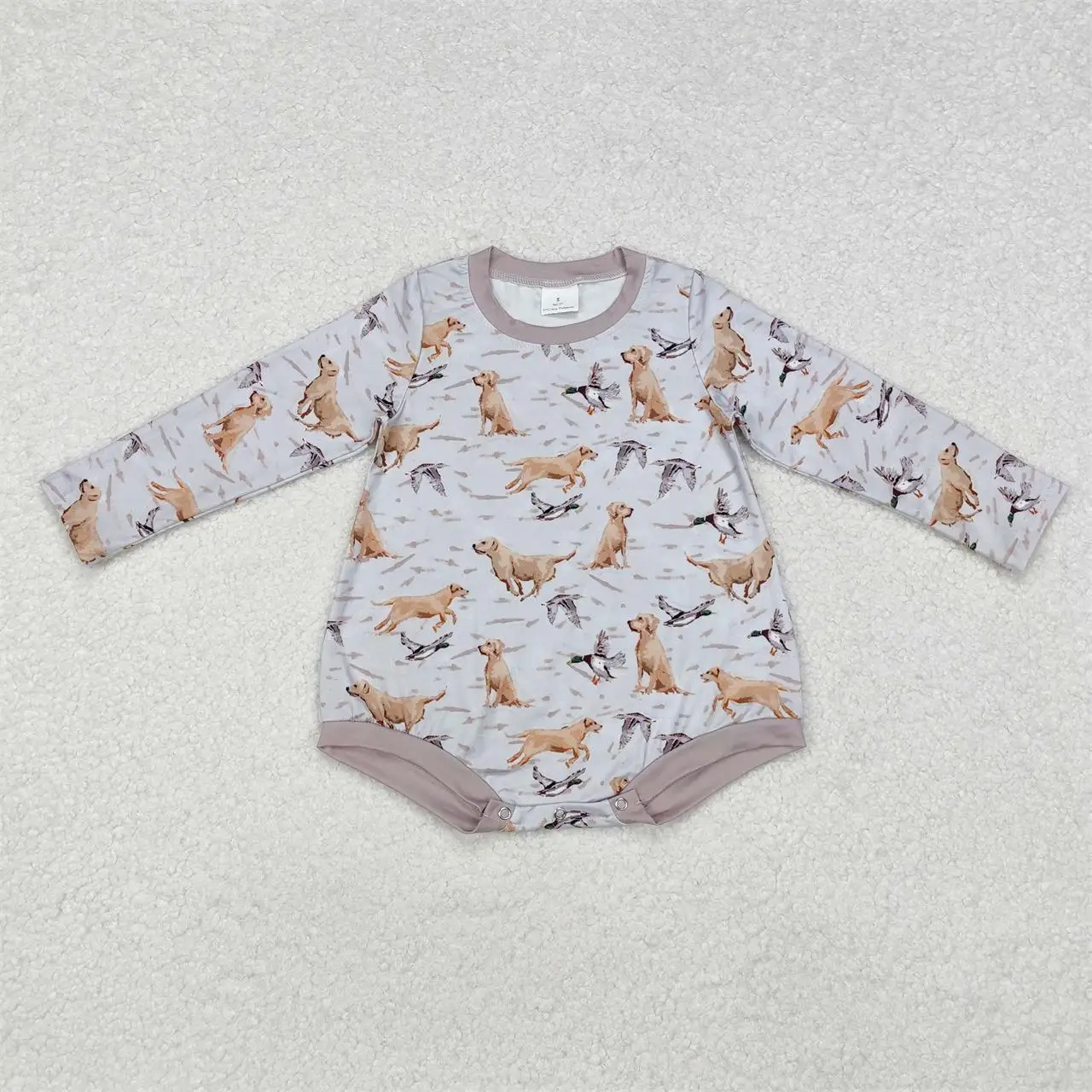 Wholesale Children Toddler Baby Boy Long Sleeves Clothing Duck Dog Romper Kids Infant Bubble One-piece Newborn Coverall Bodysuit