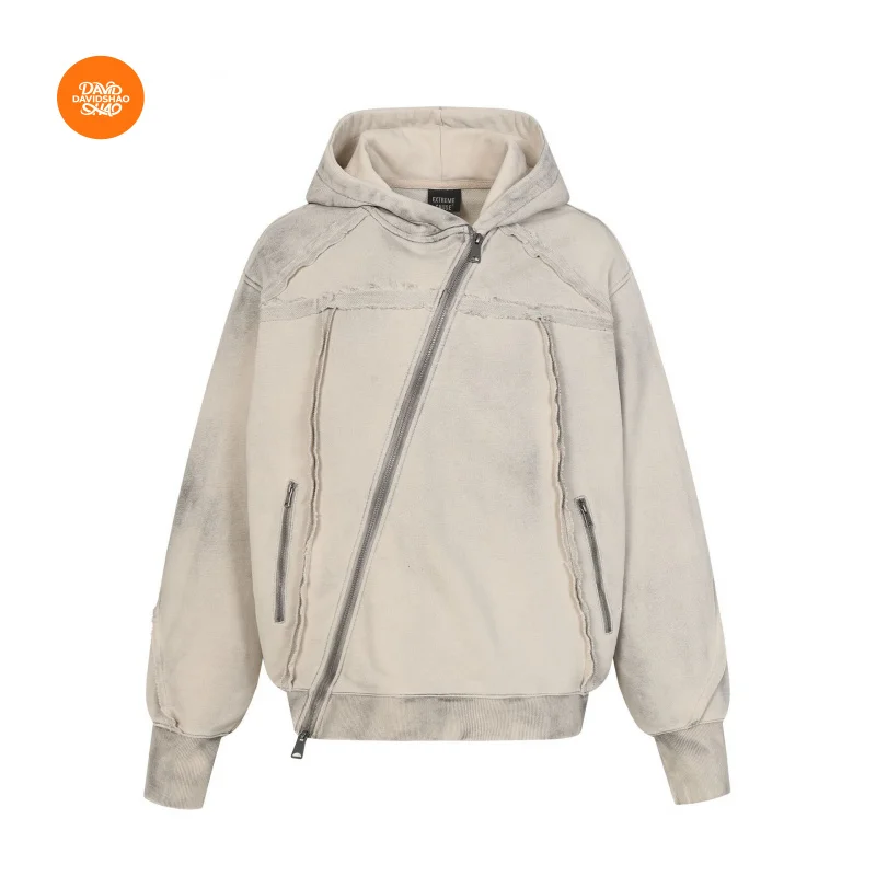 

DAVIDSHAO, размер ЕС, США, высокое качество, уличная одежда, роскошная толстовка с капюшоном, деконструированный дизайн, нерегулярная толстовка с капюшоном