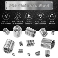 Wire Thread Insert M3 M4 M5 M6 M8 M10 M12 Fastening Thread Insert Stainless Steel Spiral Wire Screw Sleeve Wear Repair Kit