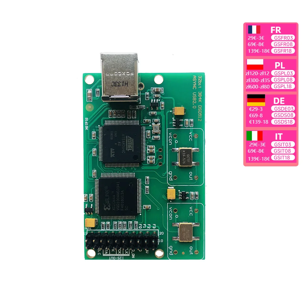 Włochy Amanero USB IIS cyfrowy interfejs obsługuje DSD512 32 bity/384khz dla AK4497 ES9038 tablica DAC