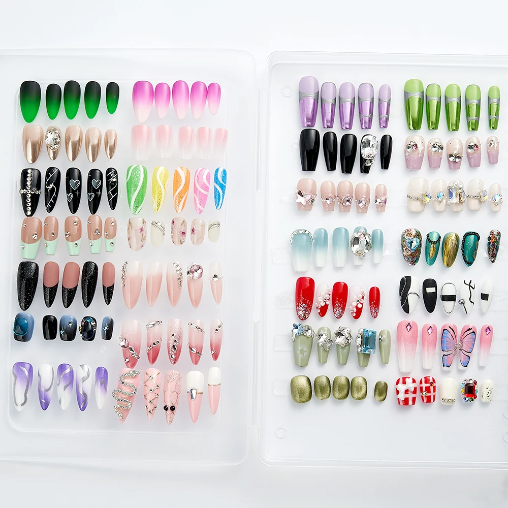 2023 Nageltips Tonen Boek Nail Art Met Plank Gellak Valse Nagels Manicure Verzamelaar Doos Valse Tips Display Board Tools