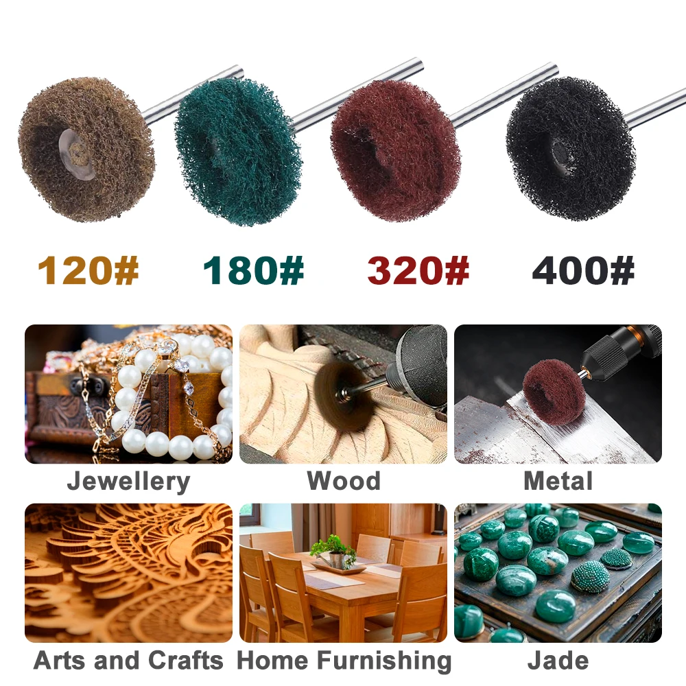 XCAN 40 個ミニドリル研磨ブラシナイロン繊維研磨ホイール 3 ミリメートルシャンクドレメルロータリーツールガラス金属研磨用