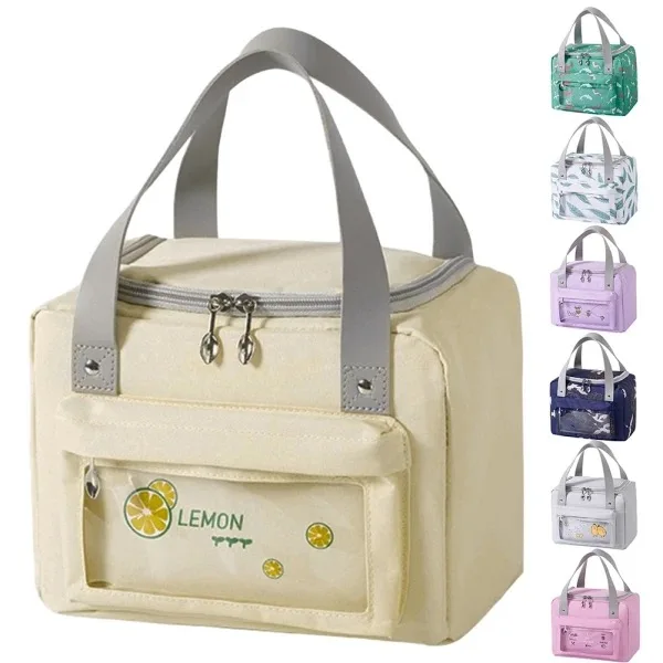Thermal Lunch Bags Portable Oxford Fresh Cooler Pouch for Office Student Convenient Lunch Box Tote  Food Container Bag