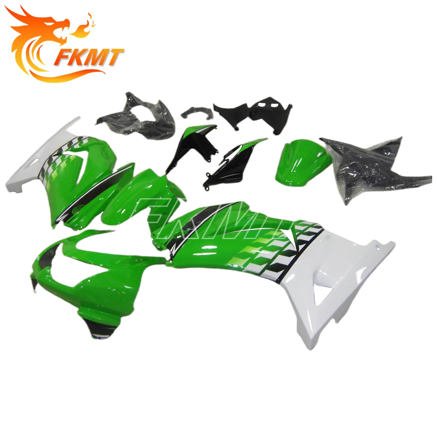 Motorcycle Fairings Kit for Kawasaki Ninja ZX250R 2008 2009 2010 2011 2012 EX250R 08-12 Injection Green Black Bodywork Set
