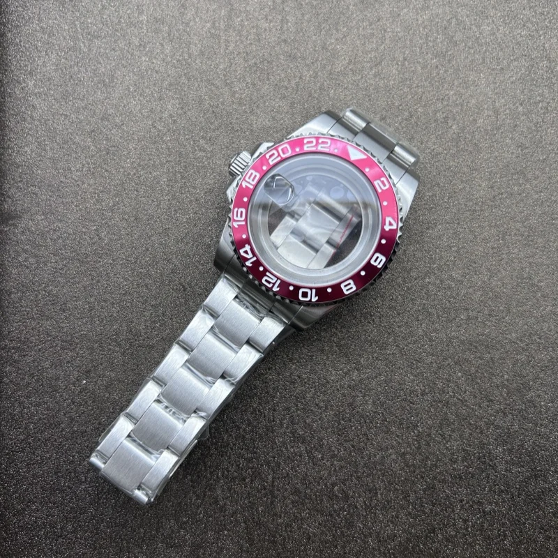 NH35 ケース用時計改造アクセサリー GMT ケース + リング 3 ビーズ、サファイアガラス付き、NH34/36 ムーブメントに適しています