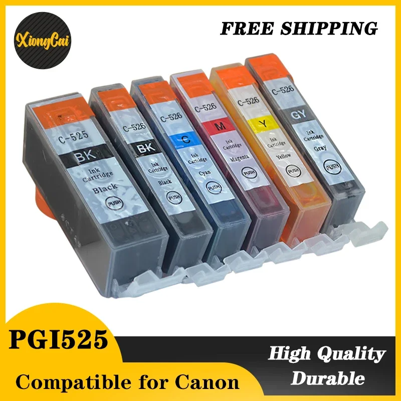 6PCS PGI525 CLI526 ink Cartridges for canon inkjet PIXMA IP4850 MG5150 MG5250 MG5350 MG6150 MG6250 MX885 MX895 Printers PGI 525